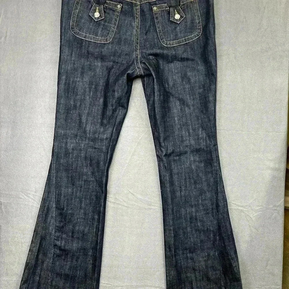 Allen B by Allen Schwartz Jeans Womens 12 Dark wash Denim blue Flare (0210) - Picture 10 of 12